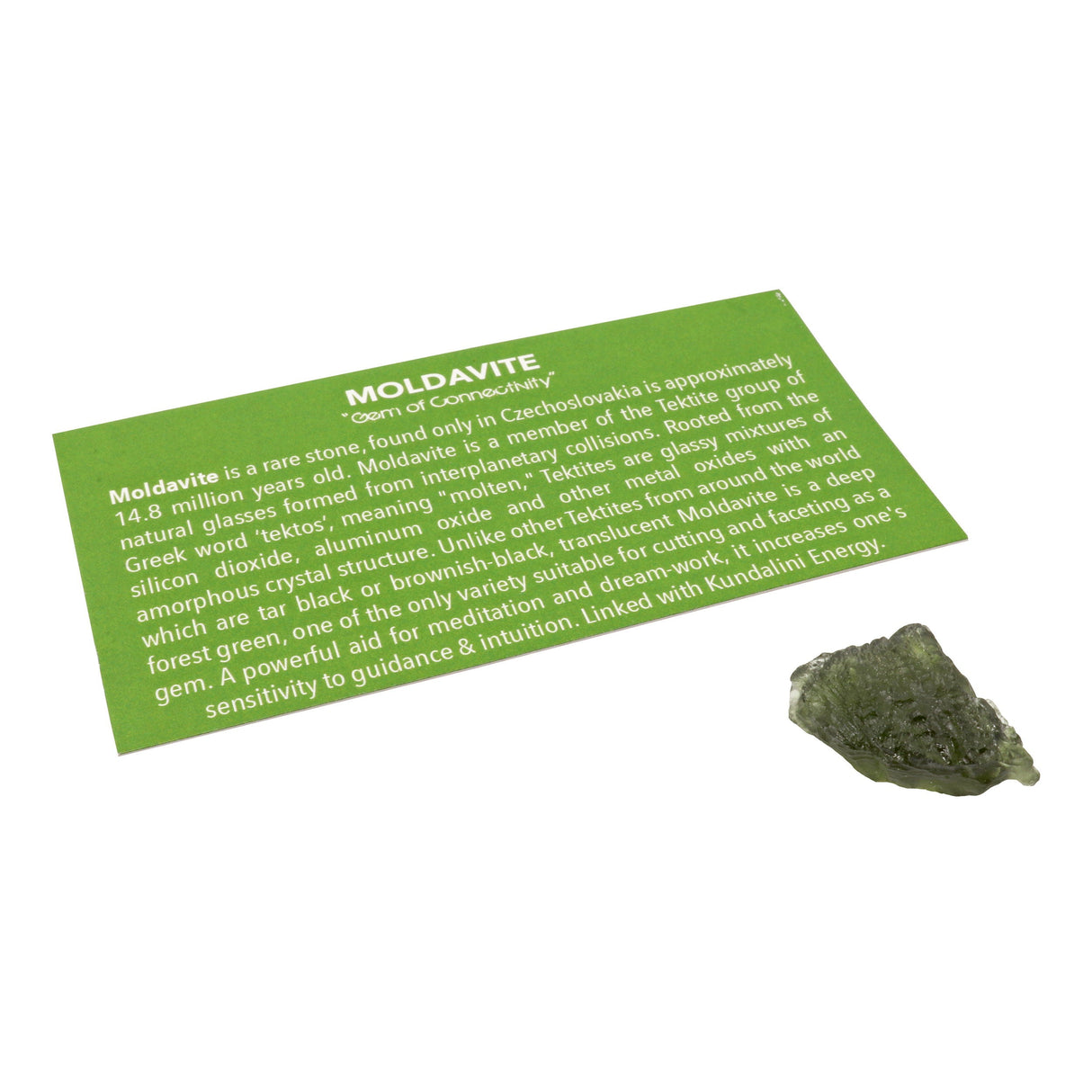 Moldavite Tektite Raw Nugget -Rugged & Glossy Half Dome