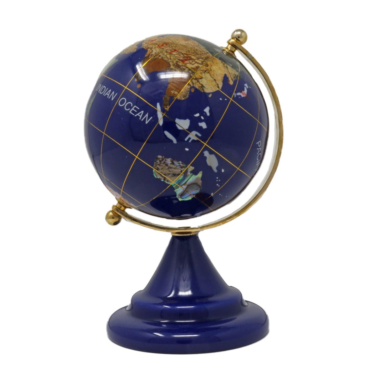 Lapis Lazuli Ocean Inlay Globes 4"