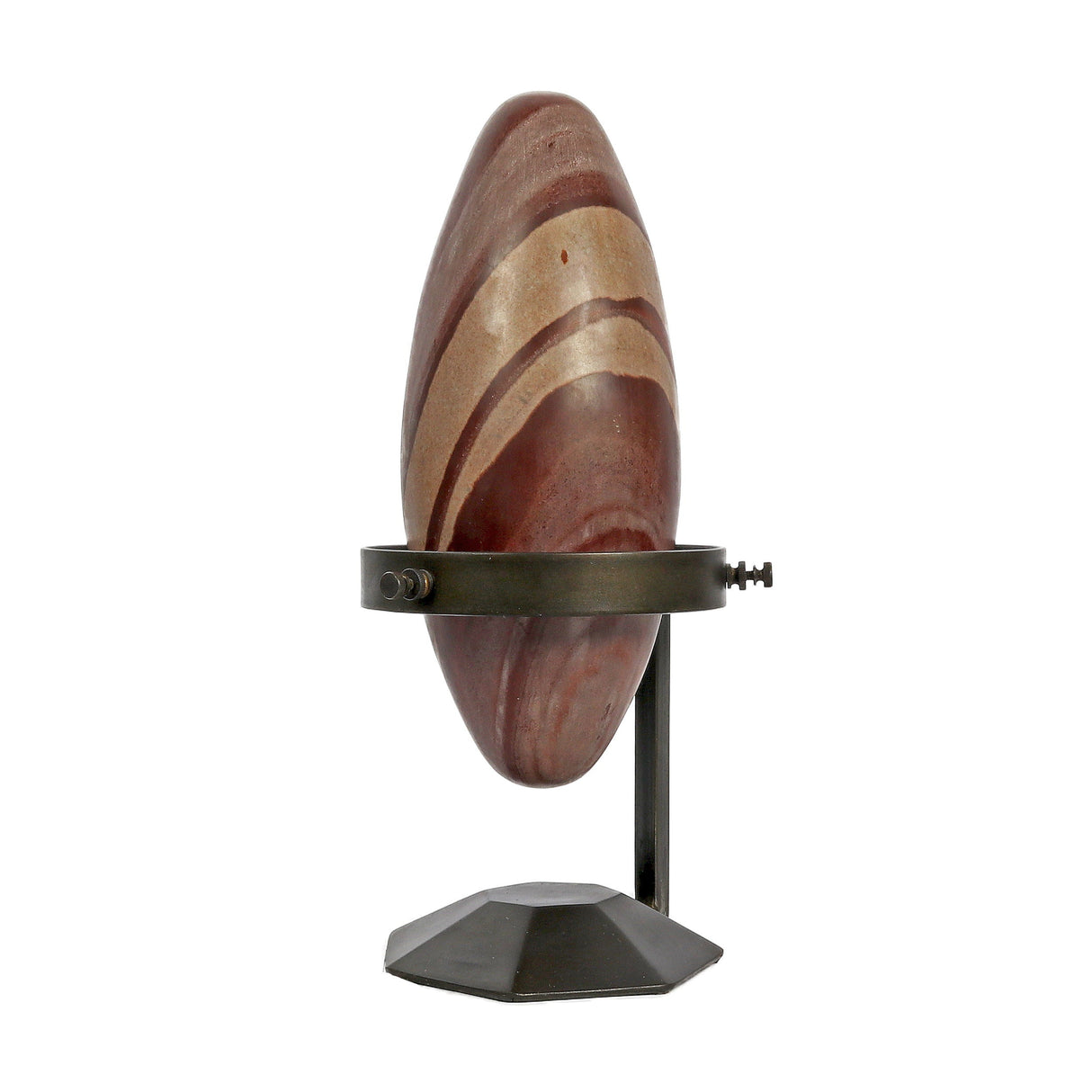 Shiva Lingam Stone on Custom Metal Stand