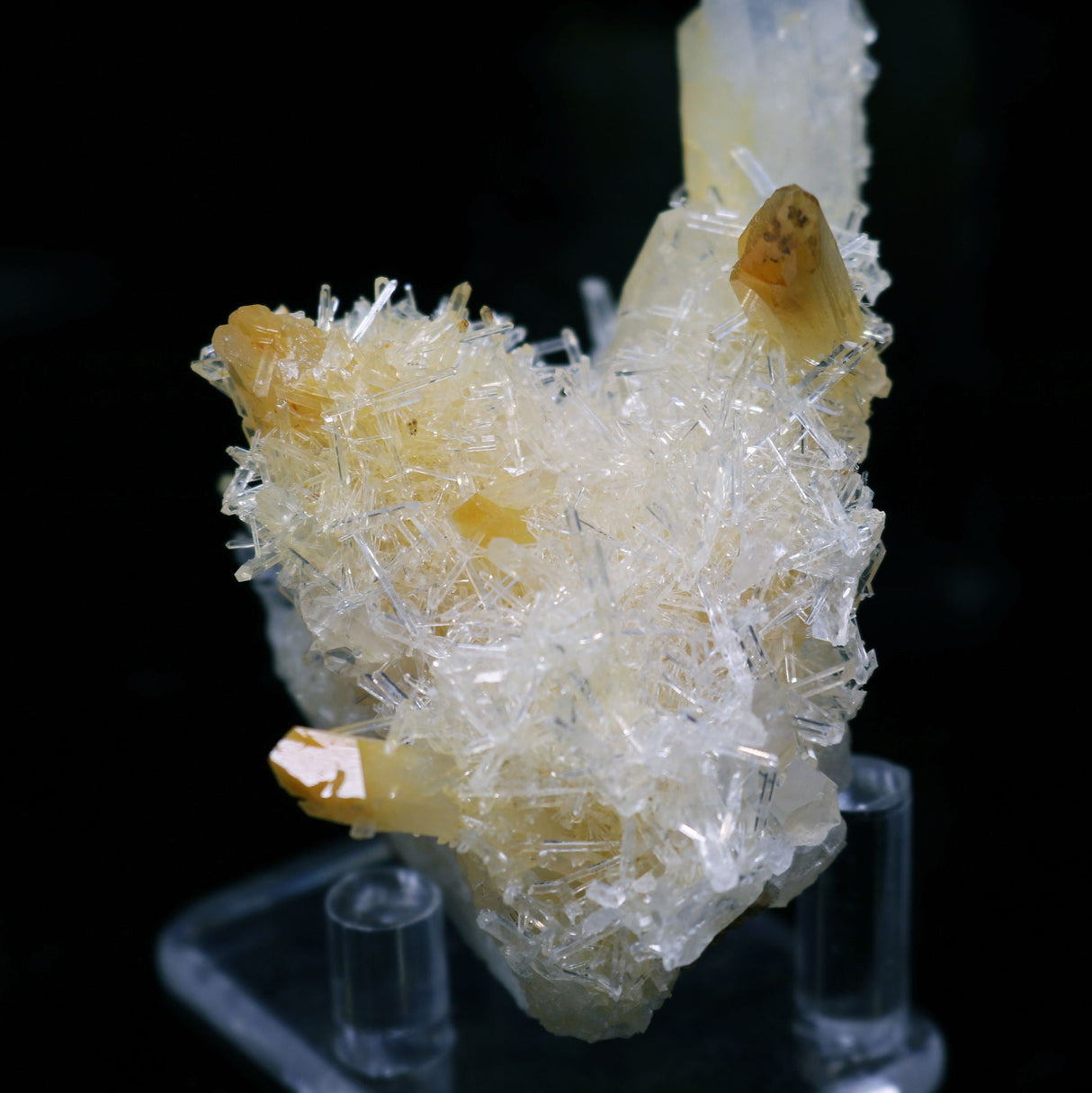 Mango Quartz Cluster on Acrylic Stand from Colombia