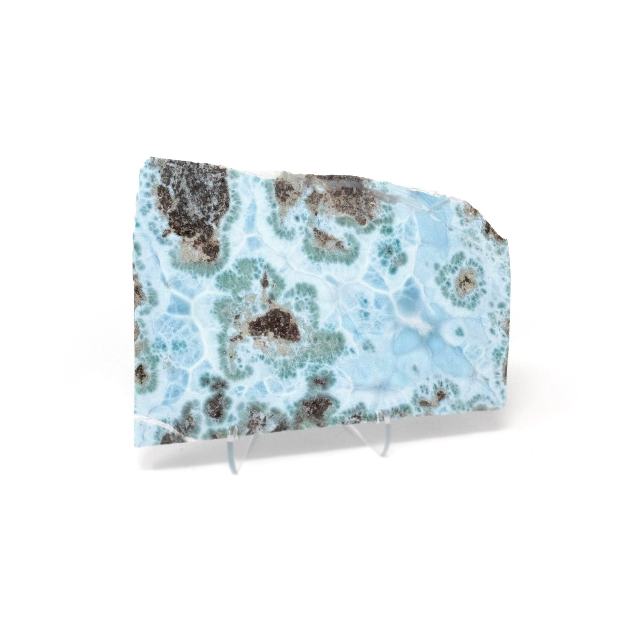 Larimar Slice with Rough Edges - Double-sided Polished
