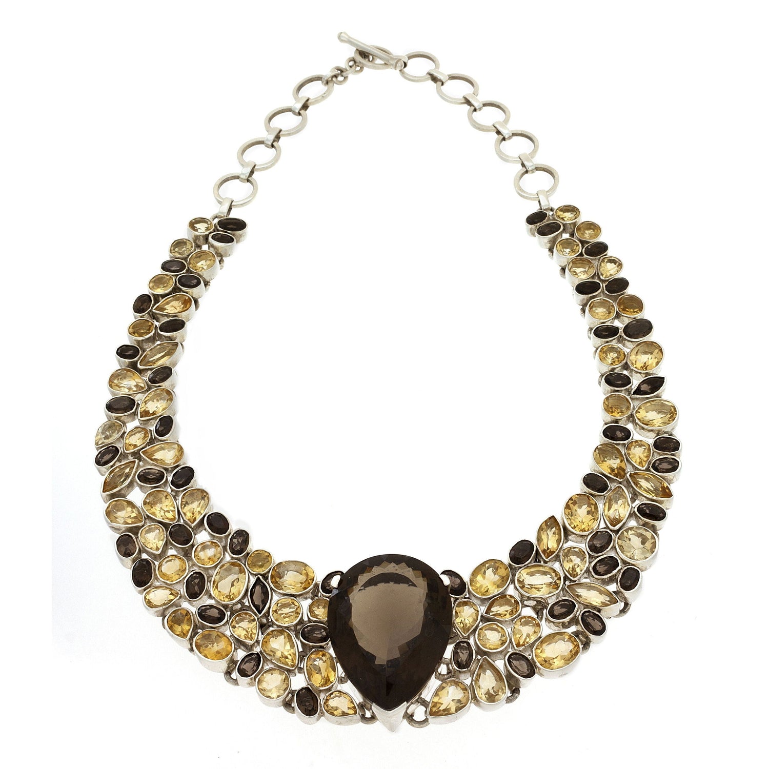 Smoky Quartz & Citrine Necklace Collar