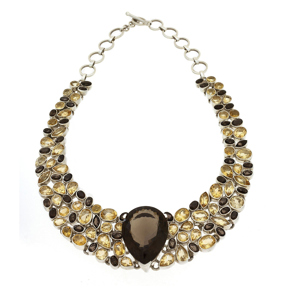 Smoky Quartz & Citrine Necklace Collar