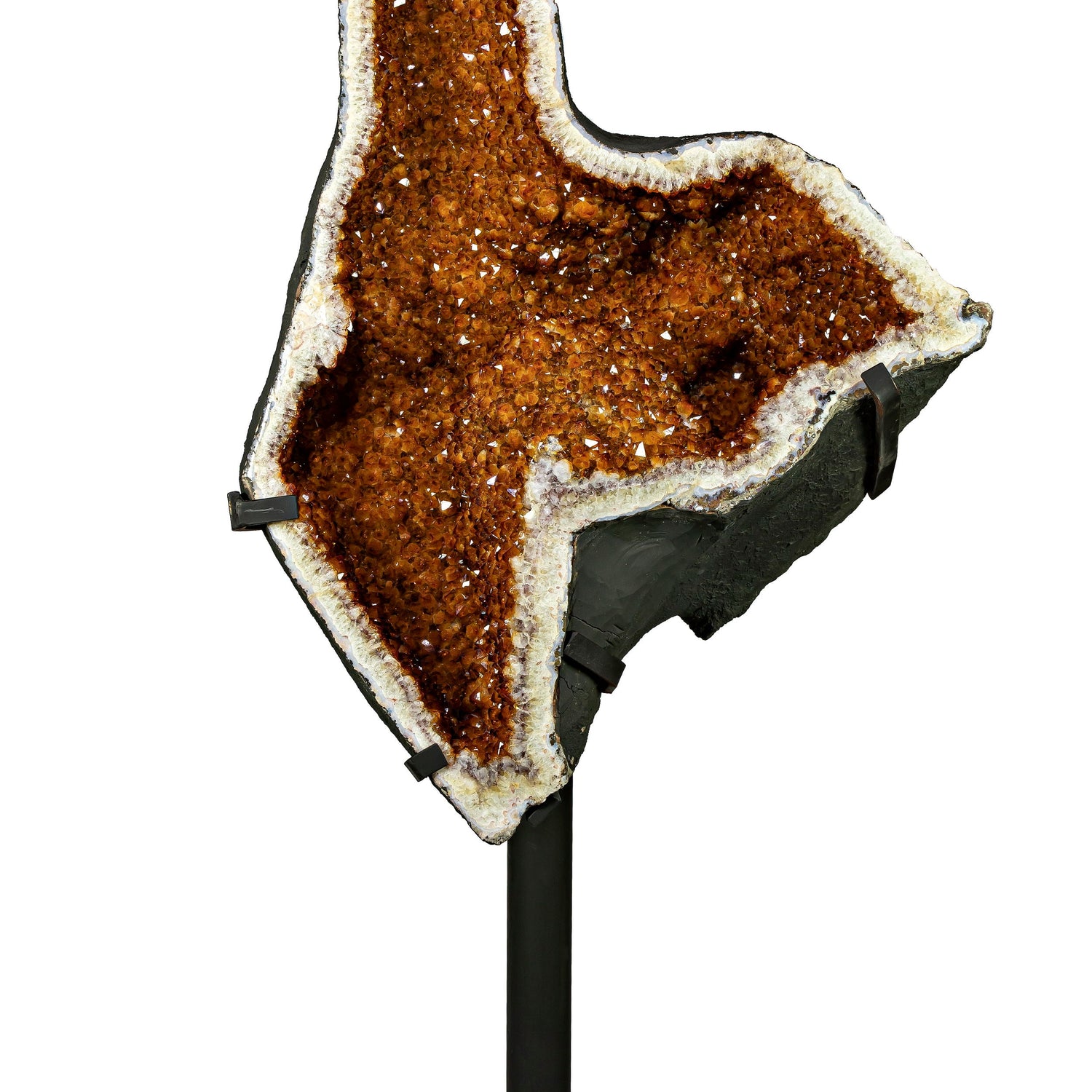 Citrine Geode Pair on Fitted Separate Stands