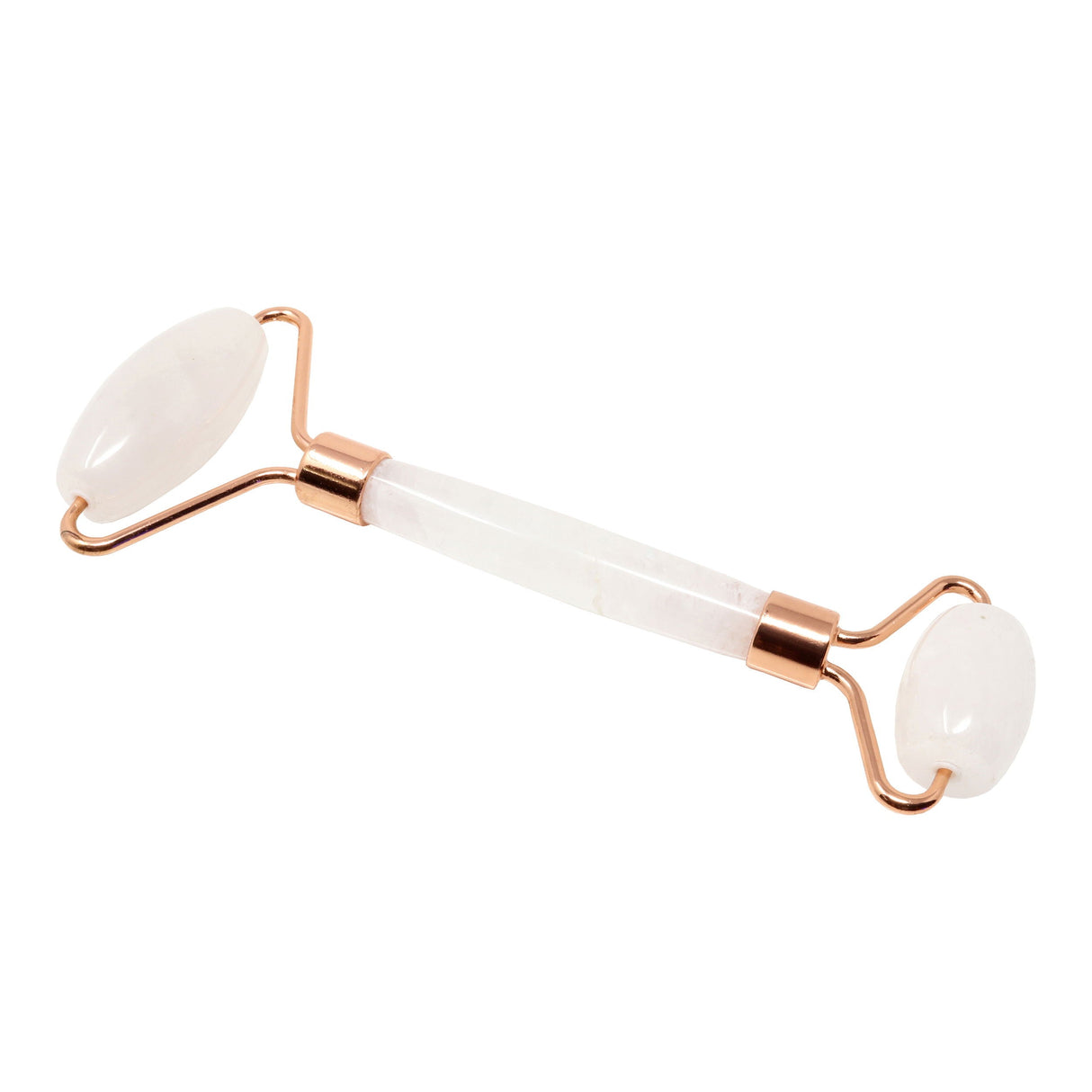 Rouleau facial en quartz avec accessoires en or rose