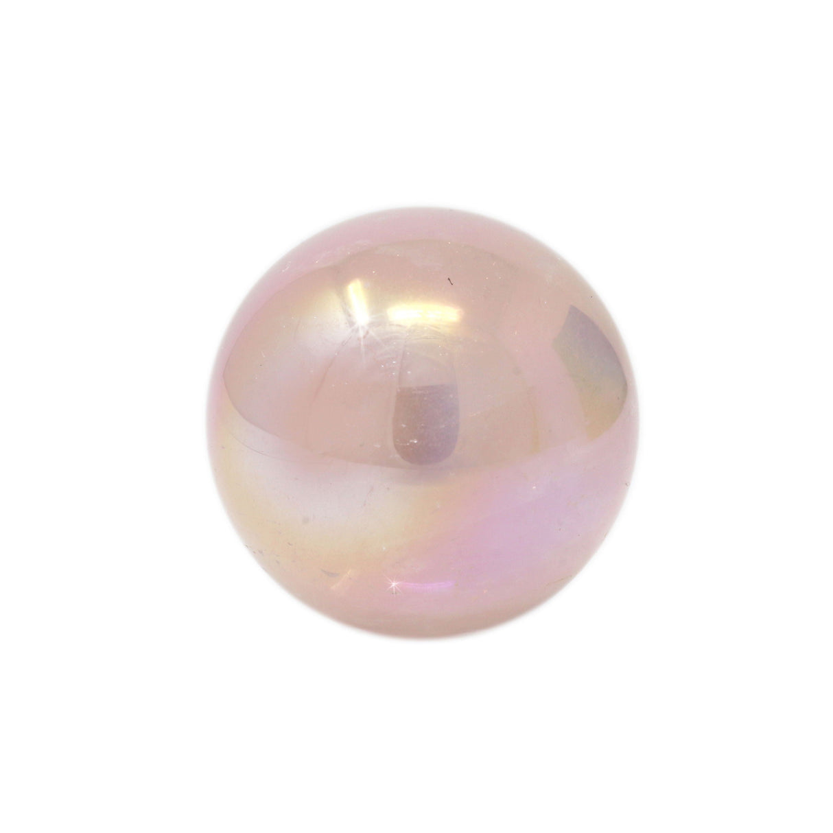 Angel Aura Rose Quartz Sphere on Lucite Ring Stand