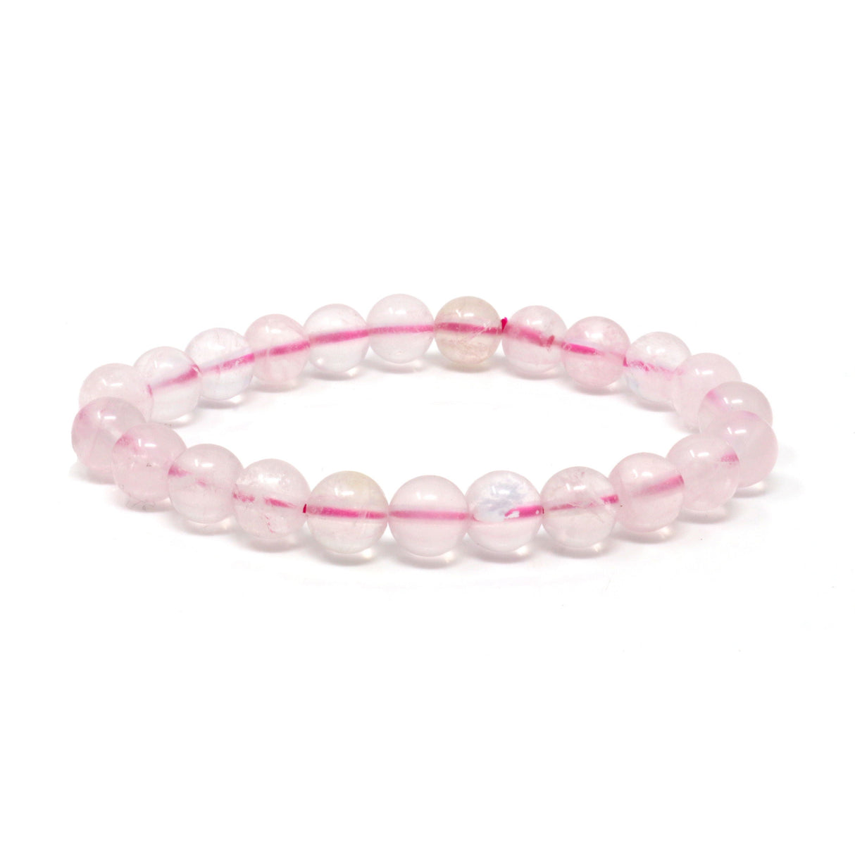 Rose Quartz 8mm Round Beaded Bracelet