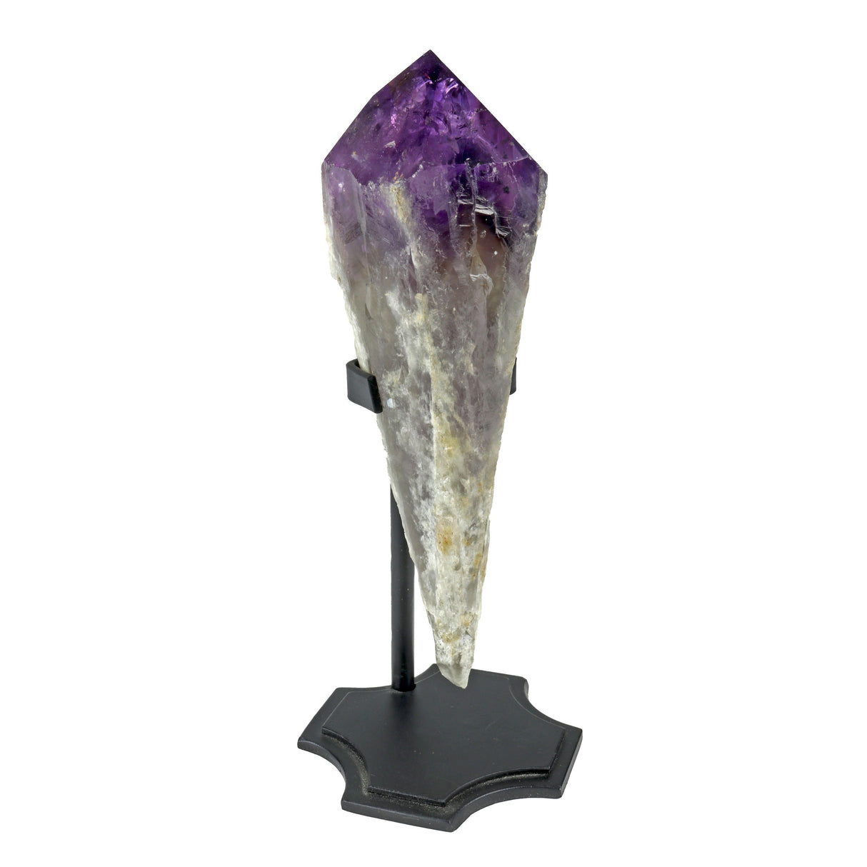 Single Bahia Amethyst Point on Custom Chopper Cross Base - Vertical