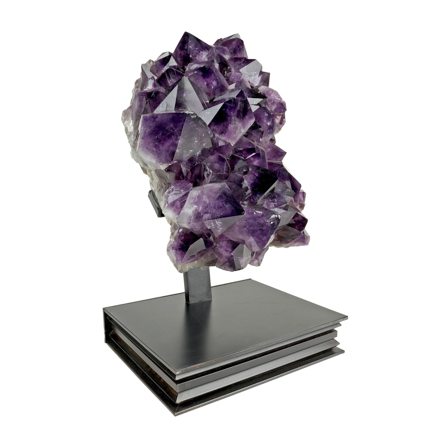 Amethyst Crystal Cluster in Custom Stand (18 inches tall)