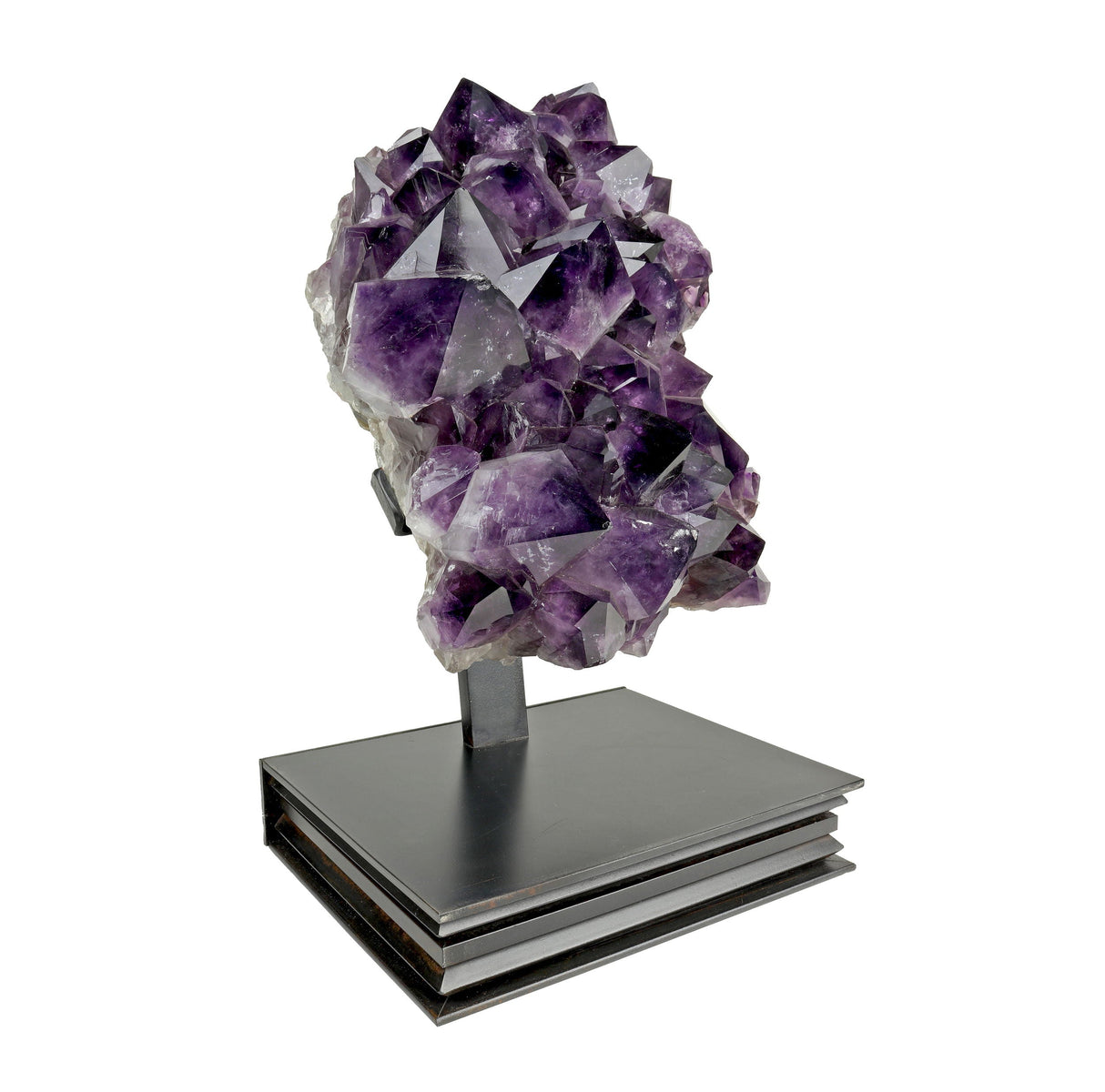 Amethyst Crystal Cluster in Custom Stand (18 inches tall)