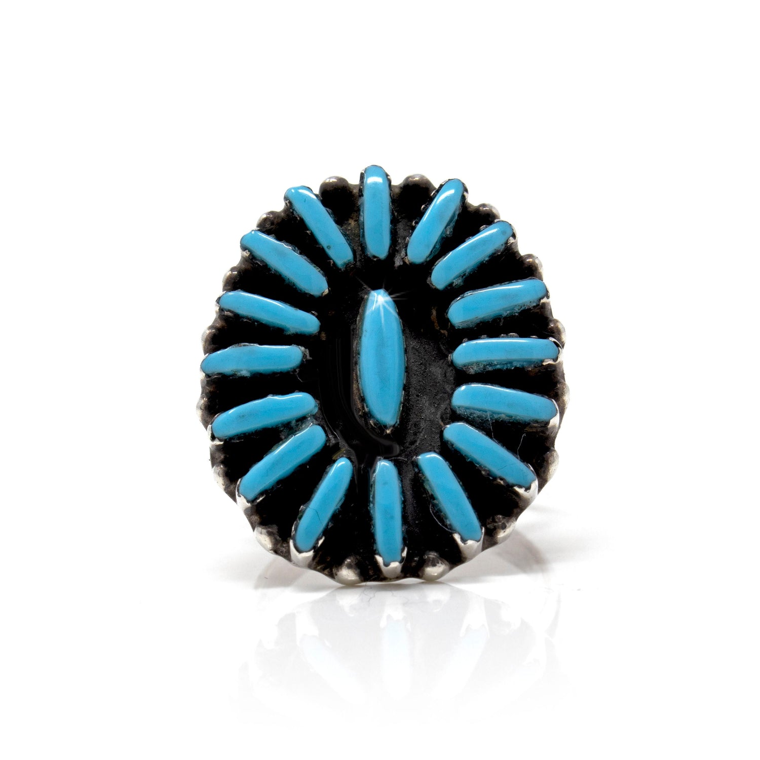Arizona Turquoise Petit Point Ring Size 7 - Oval