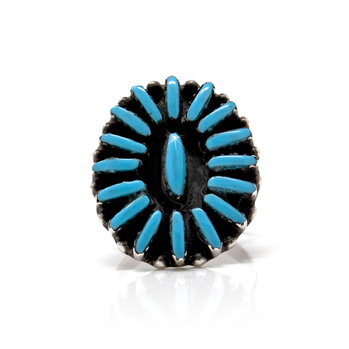 Arizona Turquoise Petit Point Ring Size 7 - Oval