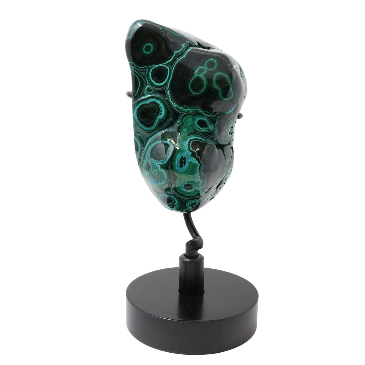 Chrysocolla Malachite Polished Freeform on Custom Spinner Stand