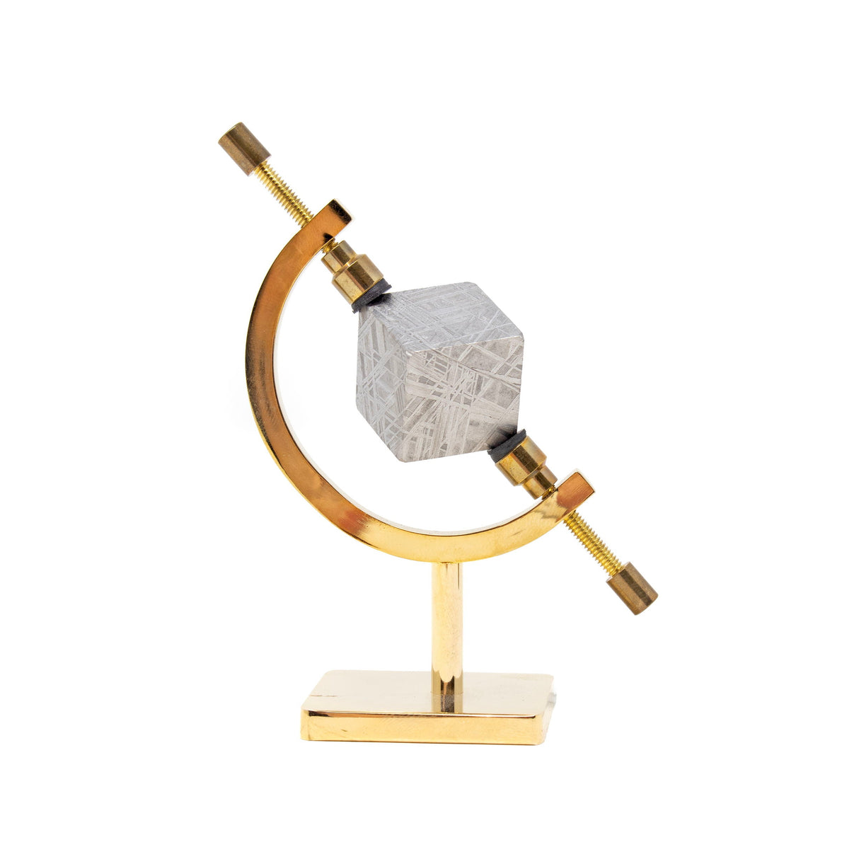 Muonionalusta Meteorite Cube in Caliper Stand