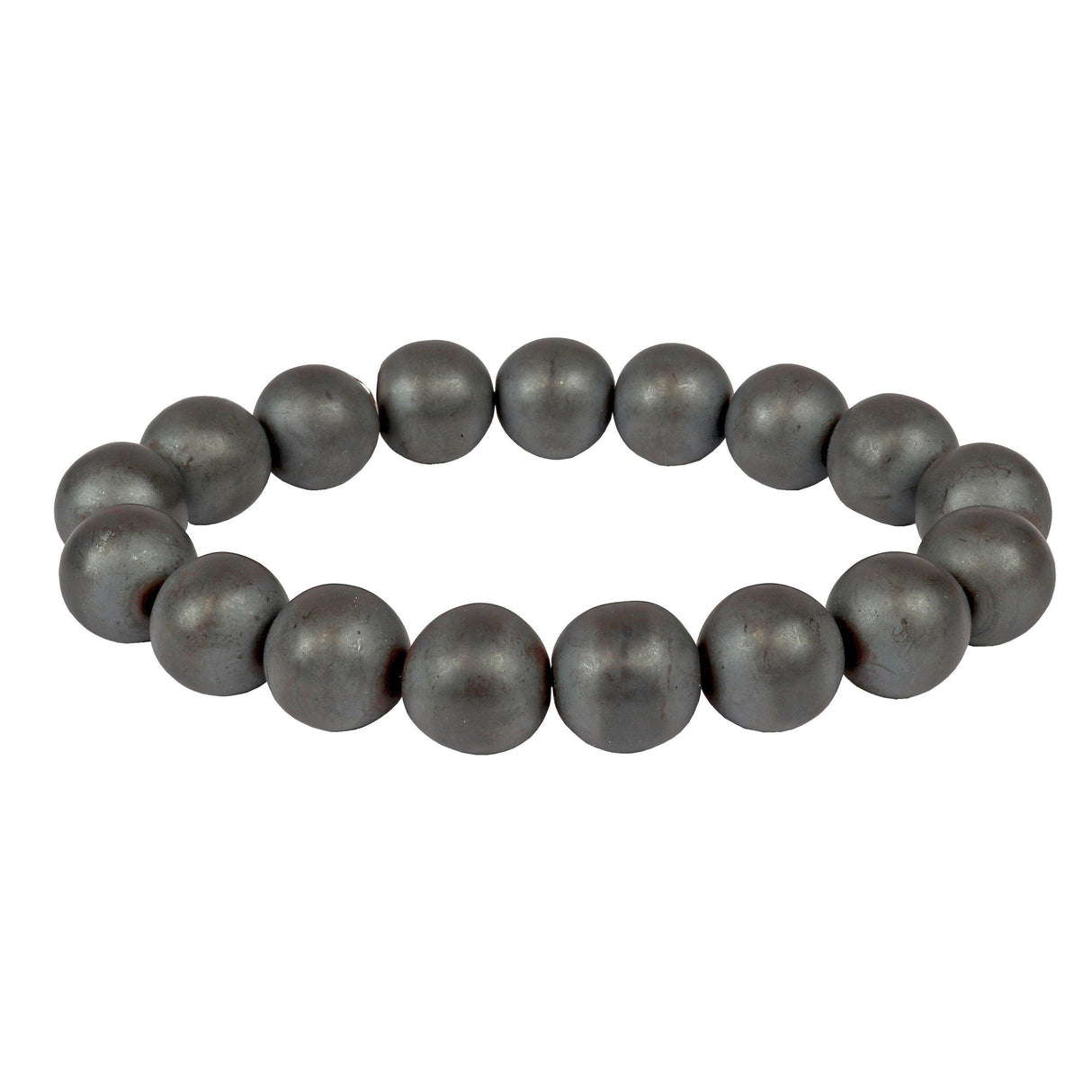 Hematite Beaded Bracelet 12mm Matte
