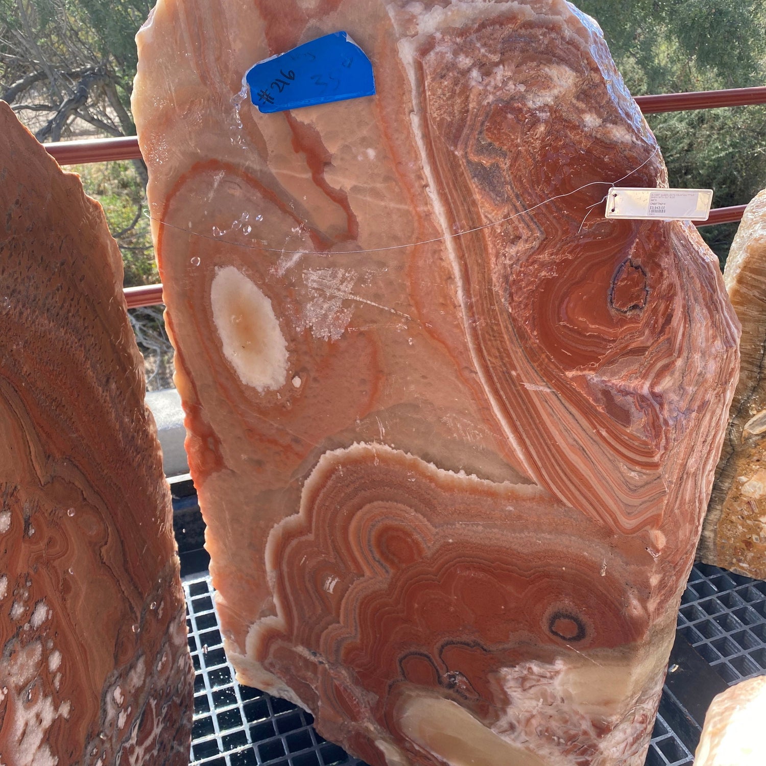 Sunset Amber Onyx Fountain With Cut Sides Flat