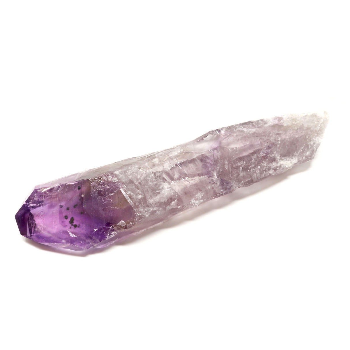 Bahia Amethyst Crystal Point with Phantom Inclusions - Black Inclusions