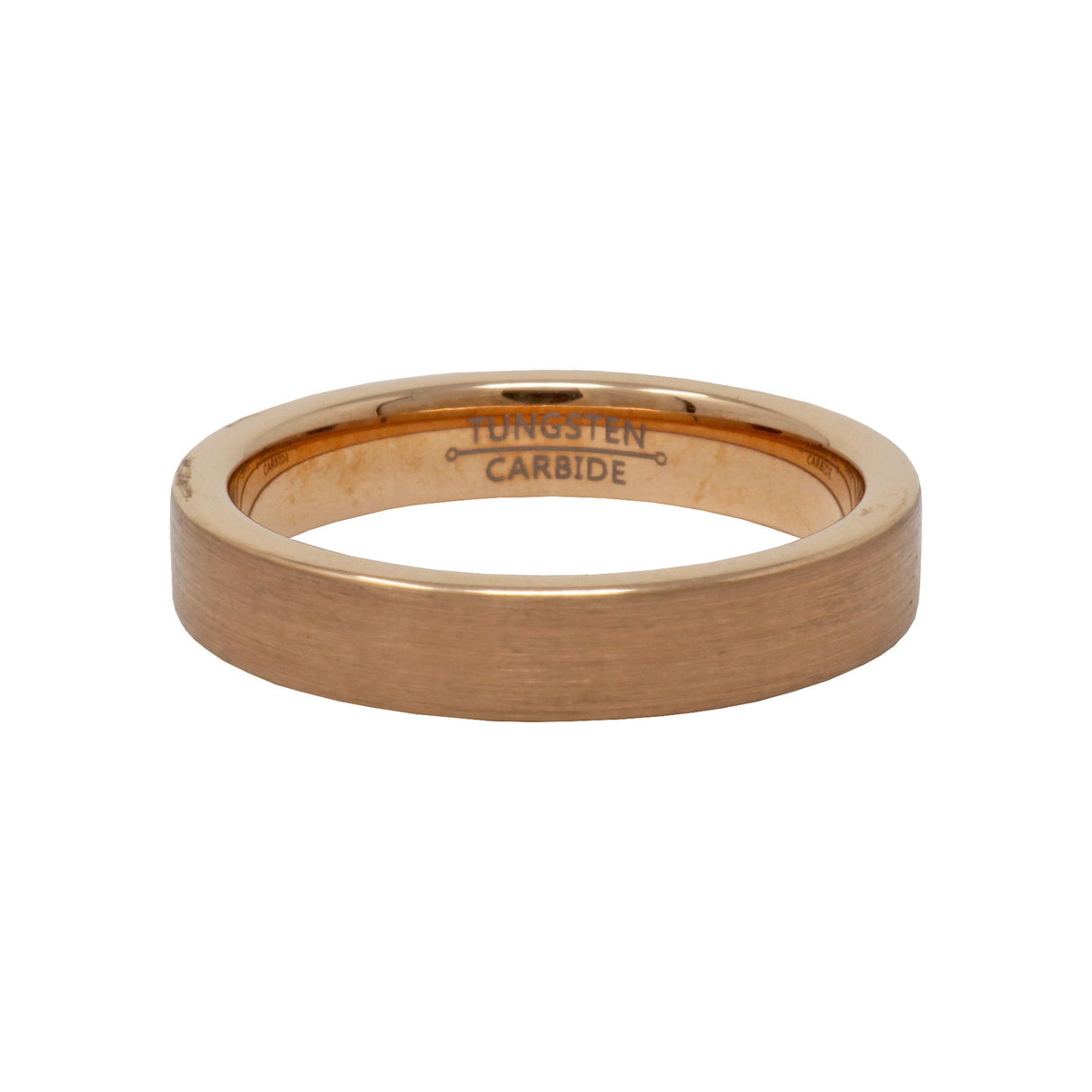 4mm Tungsten Ring with Rose Gold Brushed Plated