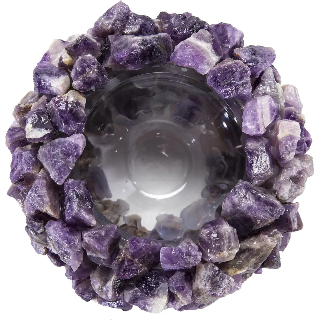 Amethyst Gemstone Vase - Round