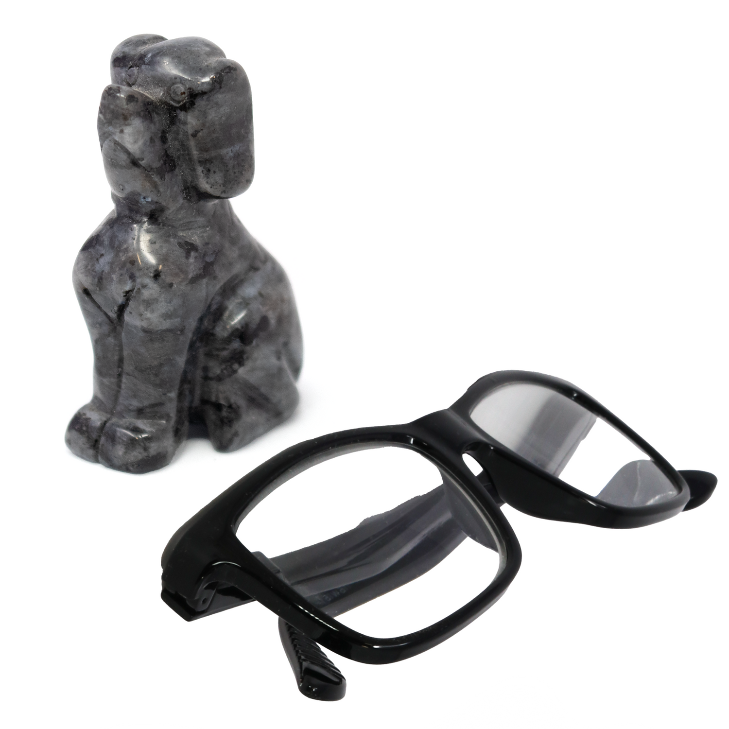 Larvikite Dog Carving