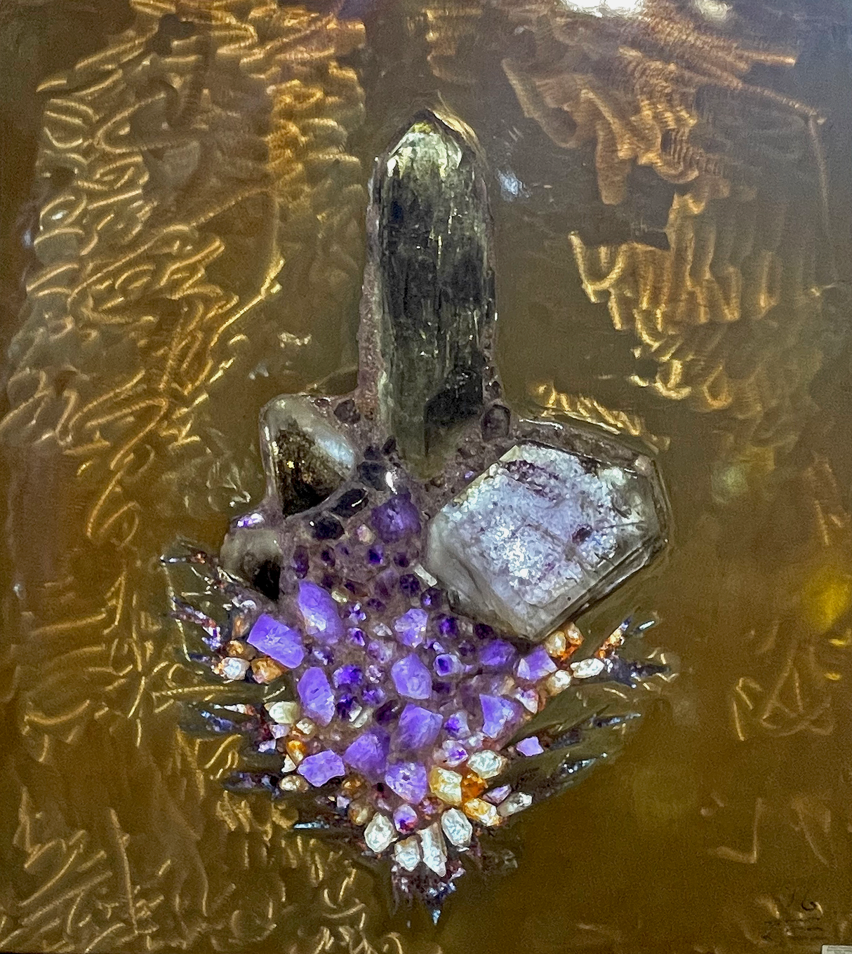 Illuminated Raised Smoky Quartz Amethyst Gemscape