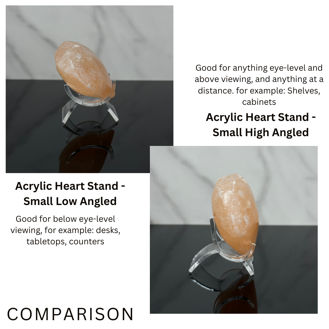 Acrylic Heart Stand - Low Angled Small