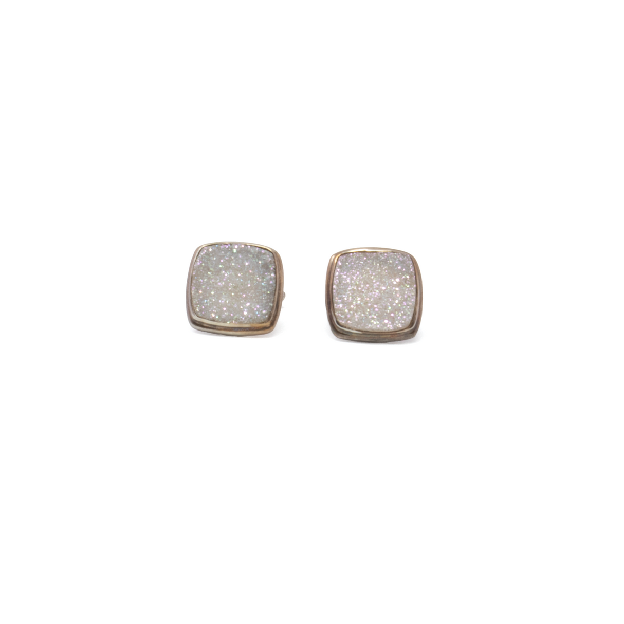 Angel Aura Druze Square Cufflinks With Silver Step Edge