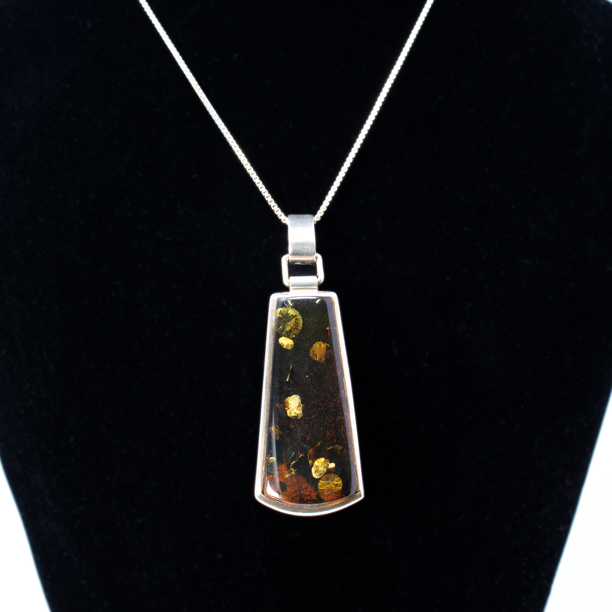 Duo Sided Amber Pendant -Tapered Up -Butterscotch & Cognac