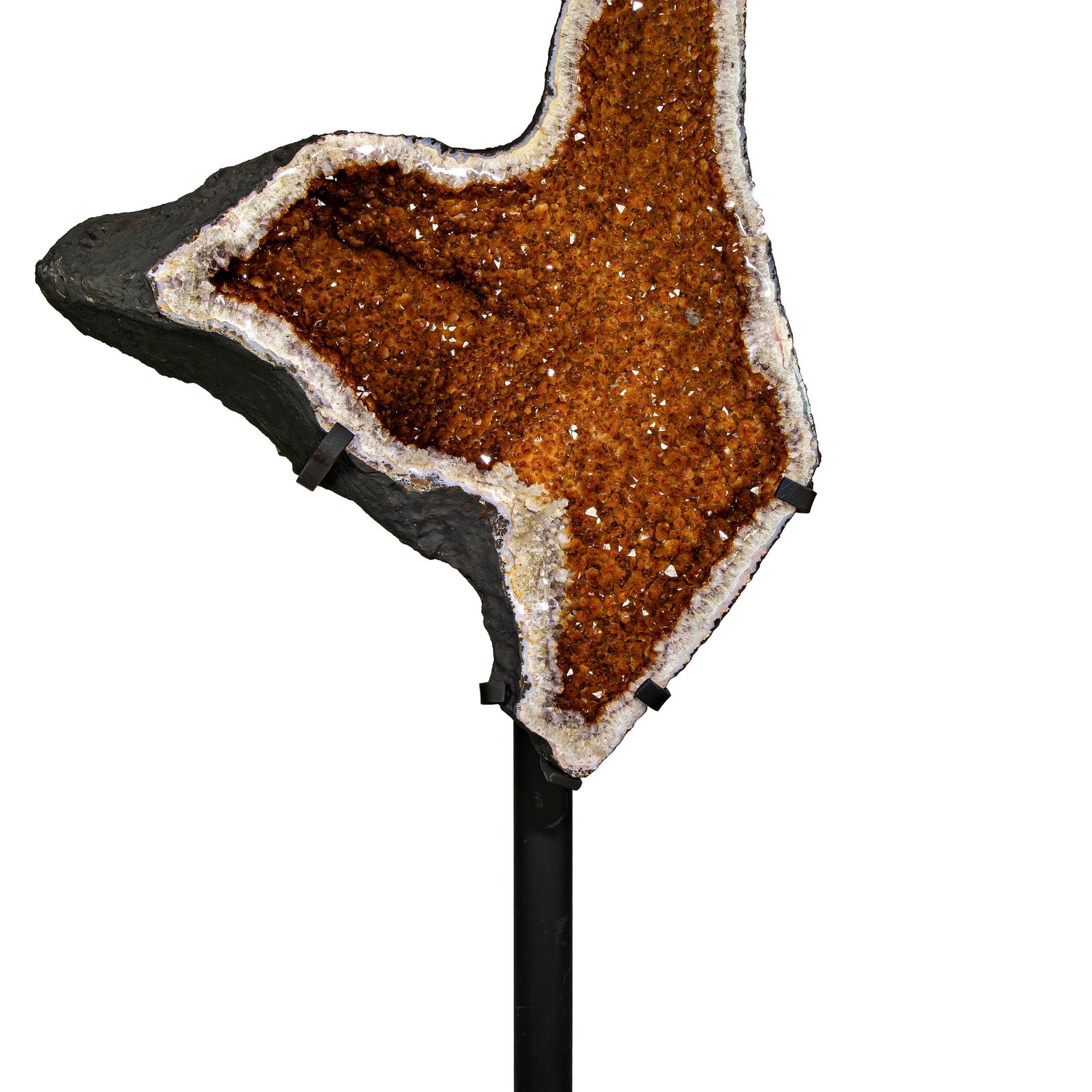 Citrine Geode Pair on Fitted Separate Stands