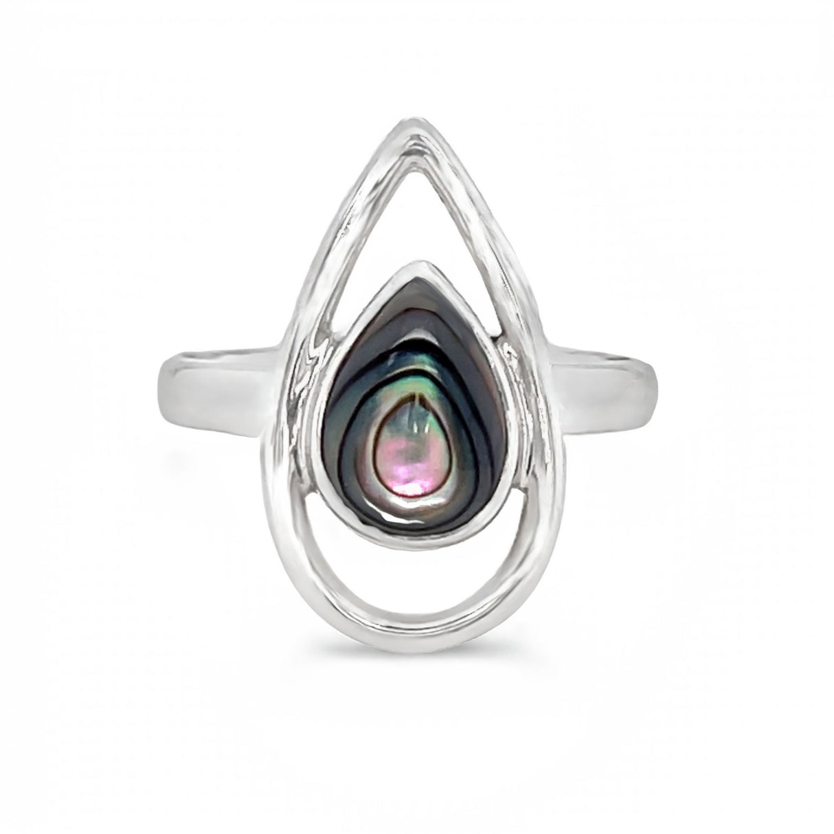Abalone Ring - Pear in Silver Pear