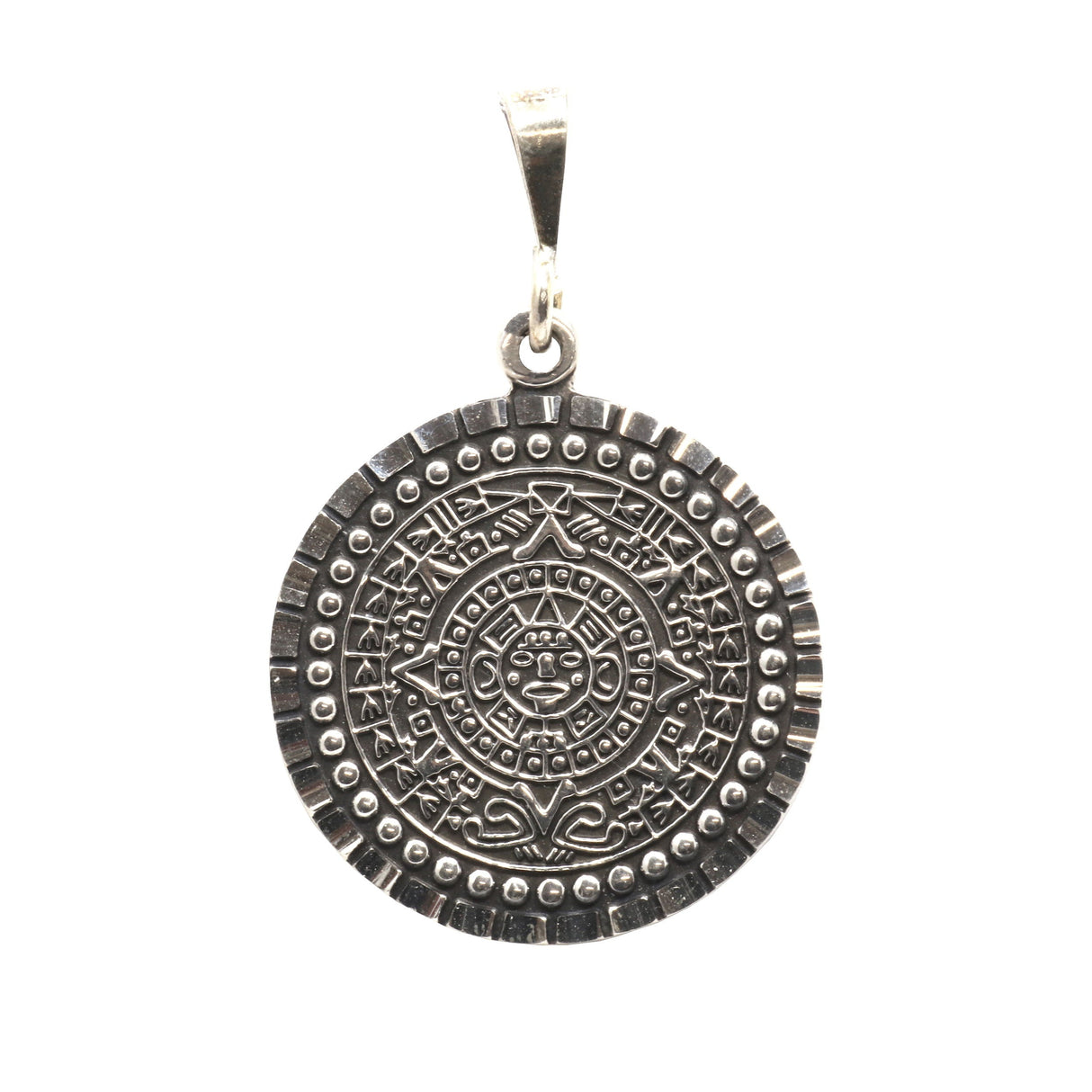 Sterling Silver Pendant - Mayan Inspired Coins