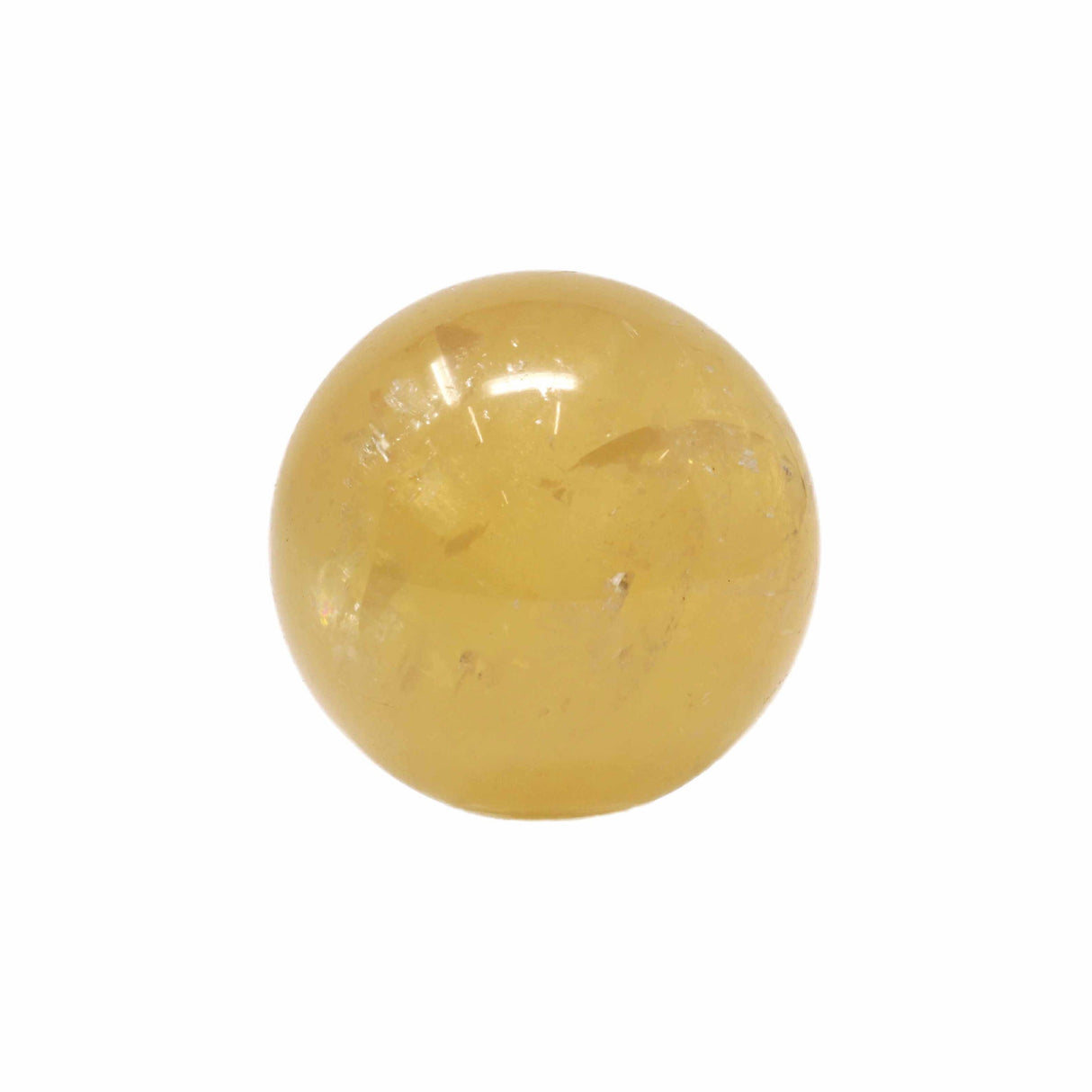 Golden Calcite Sphere on Lucite Ring Stand