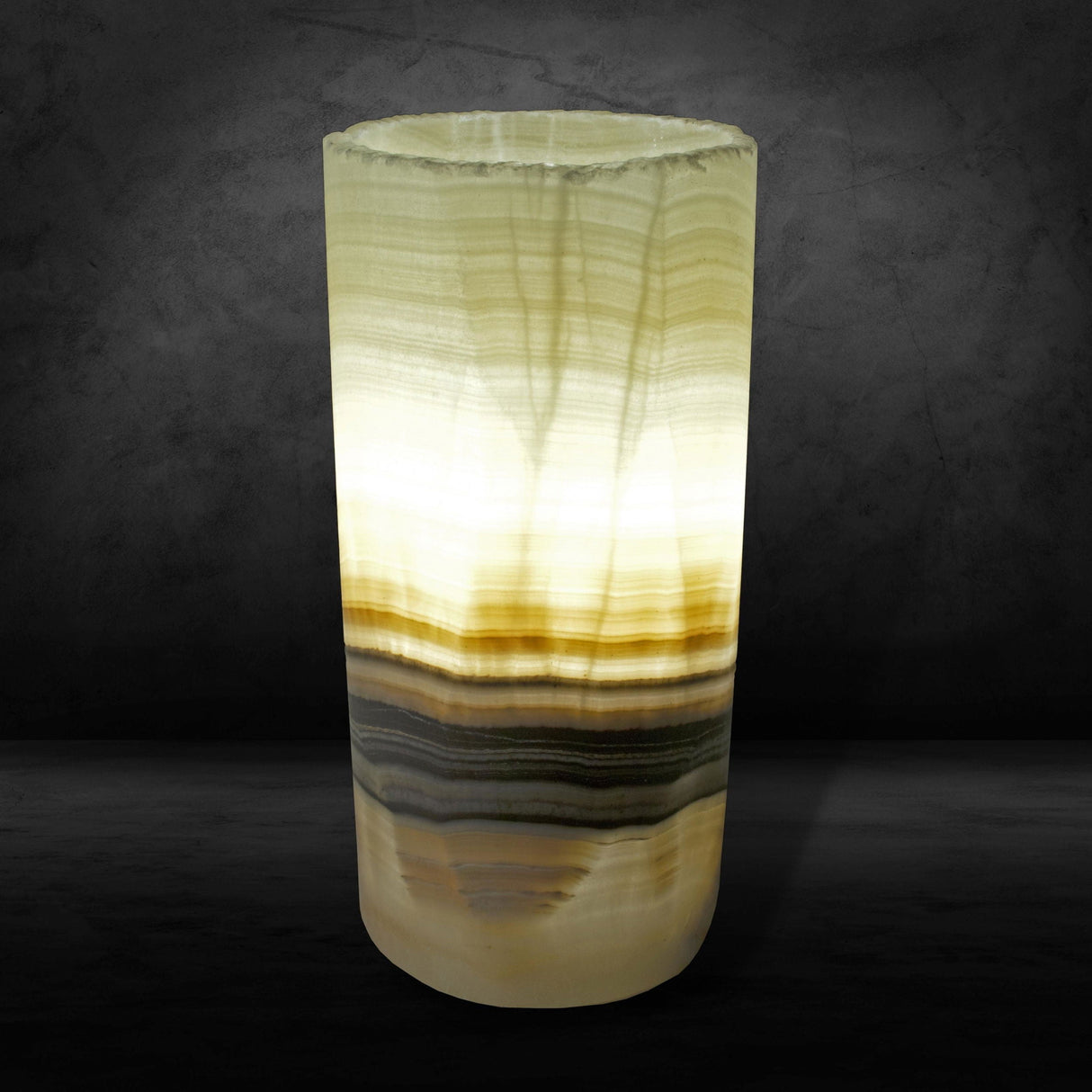 White Cylinder Onyx Luminary