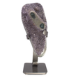View of Amethyst Druze With Polished Stalactite Figure 8 On Stand