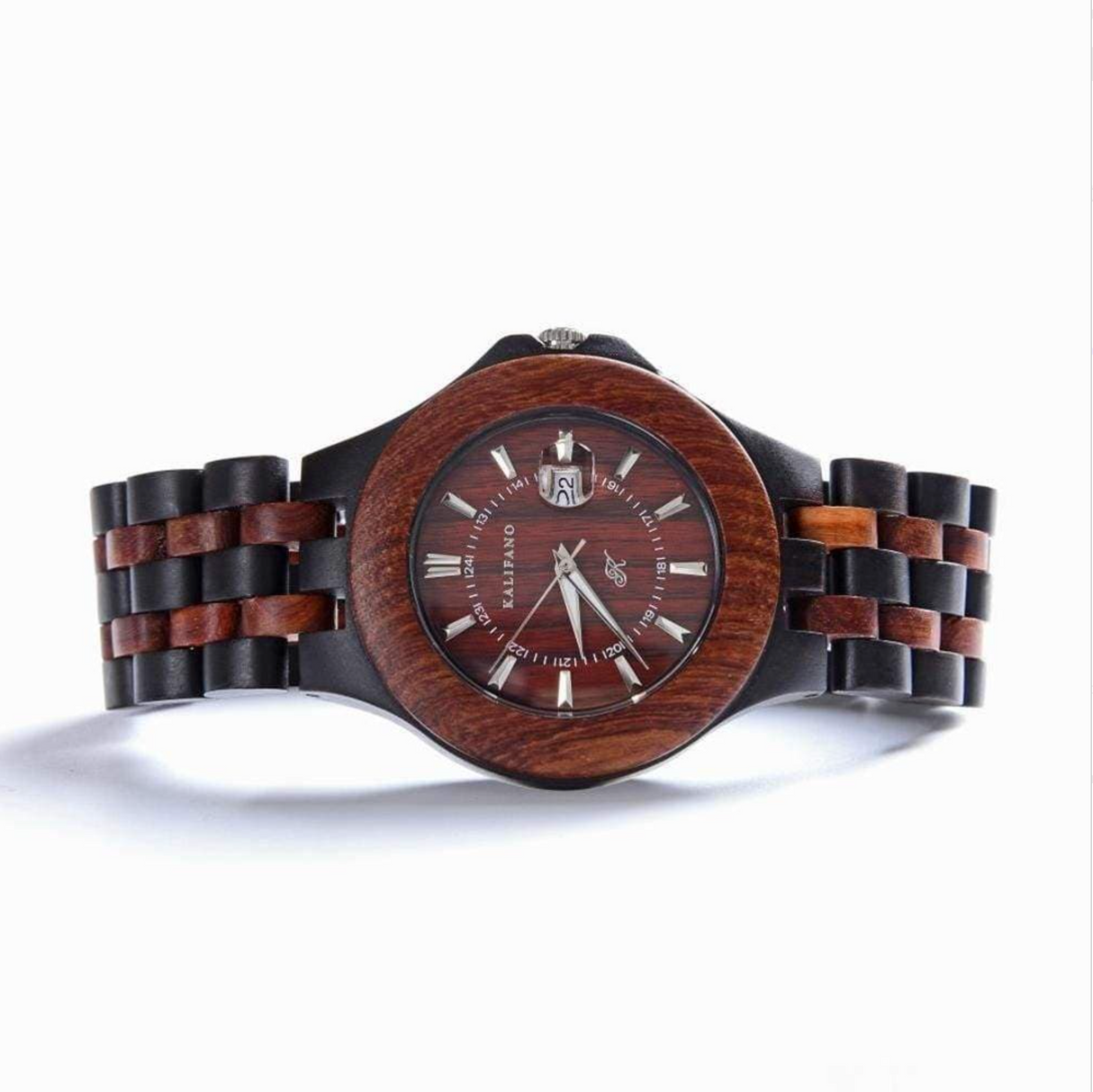 Explore Black & Red Wood Watch with Bamboo Box