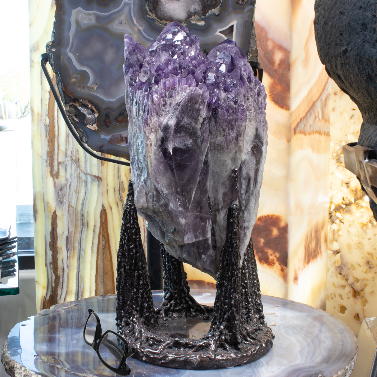 Bahia Amethyst Point Cluster In Custom Stand