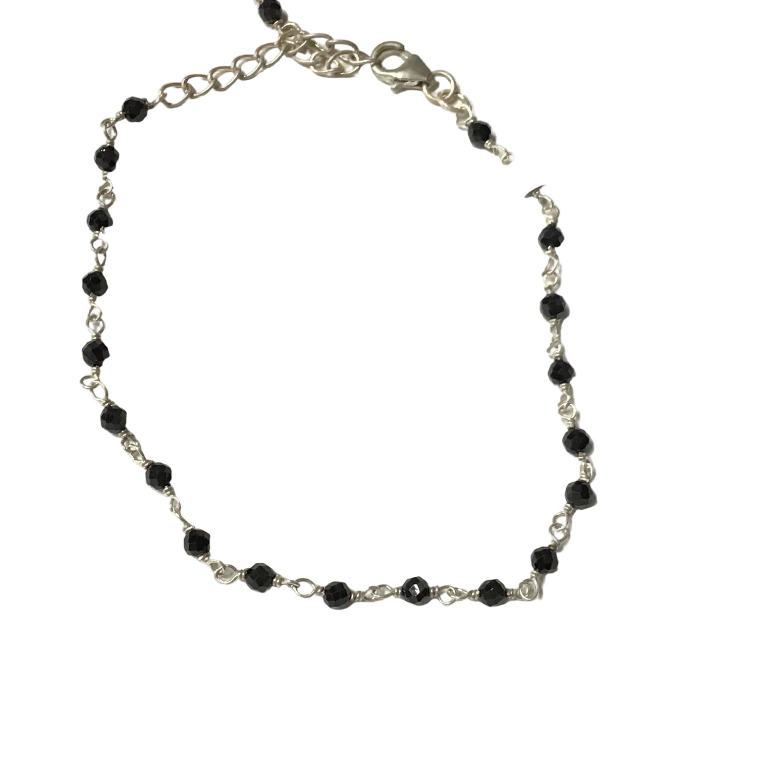 Black Spinel 8" Beaded Bracelet