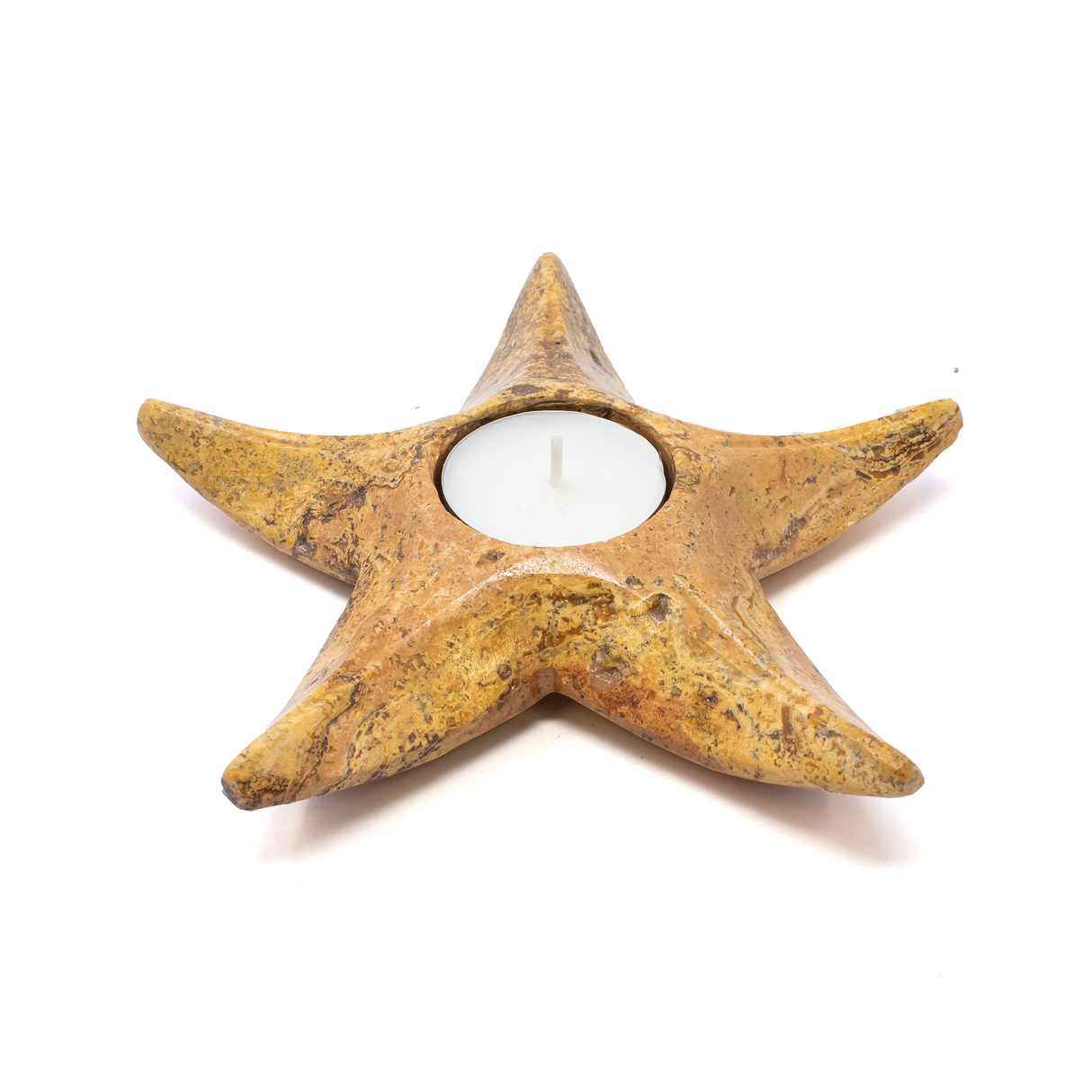 Travertine Starfish Candle Holder