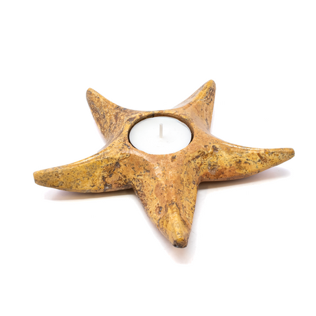 View of Travertine Starfish Candle Holder