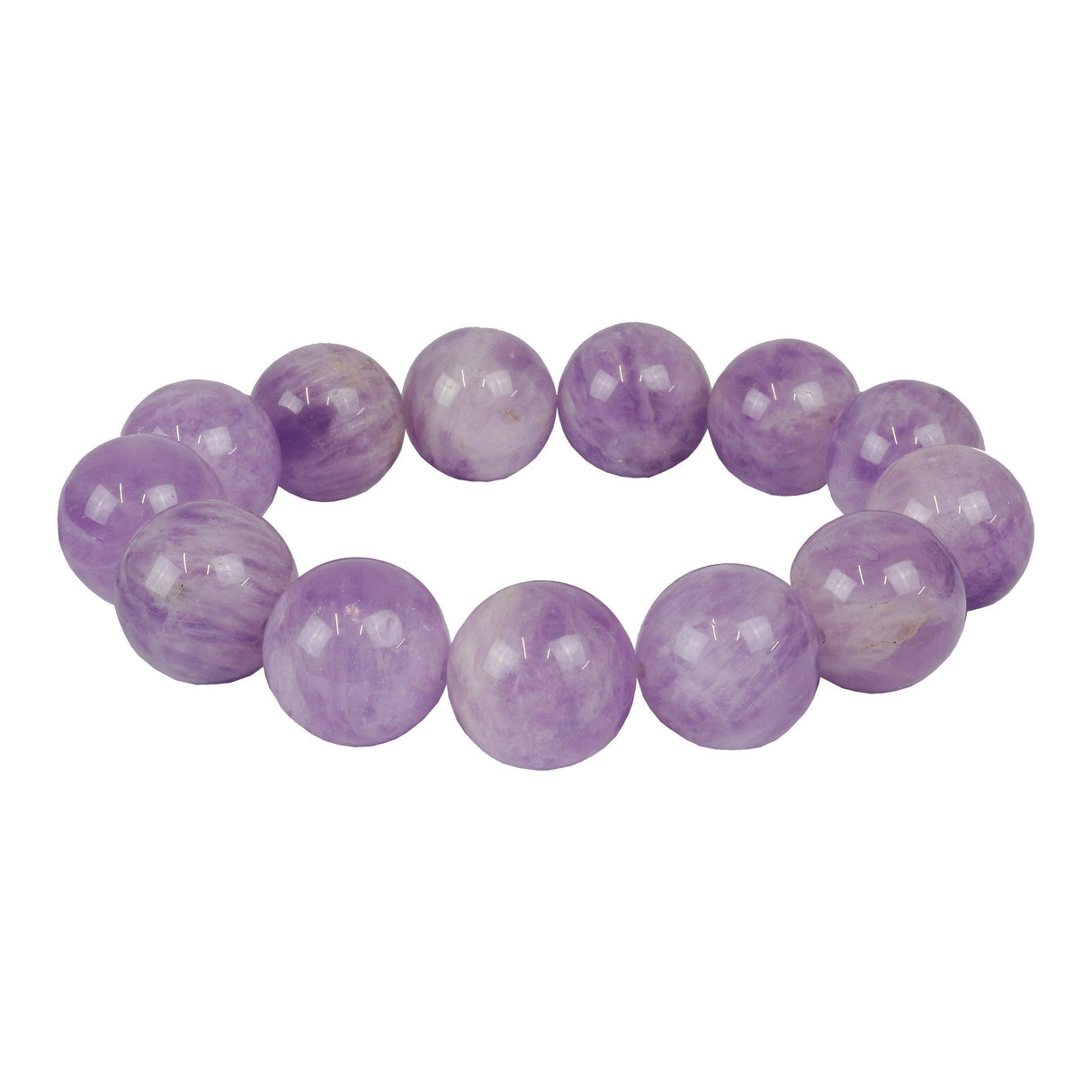 Amethyst Beaded Bracelet 16mm Round