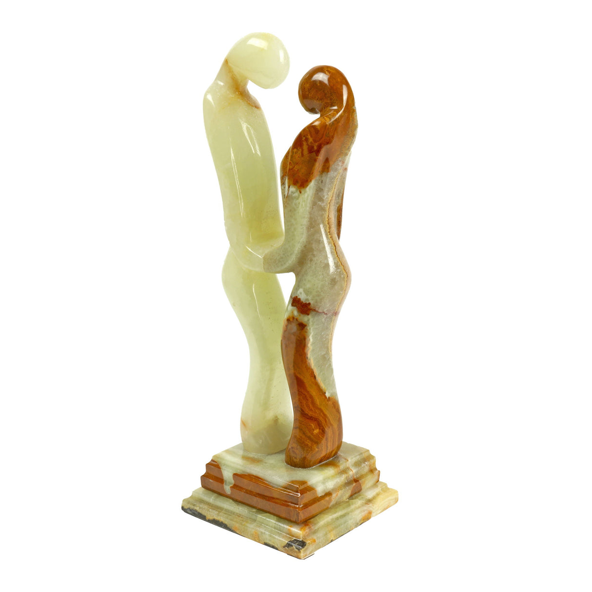 Brown & White Onyx Lovers Sculpture