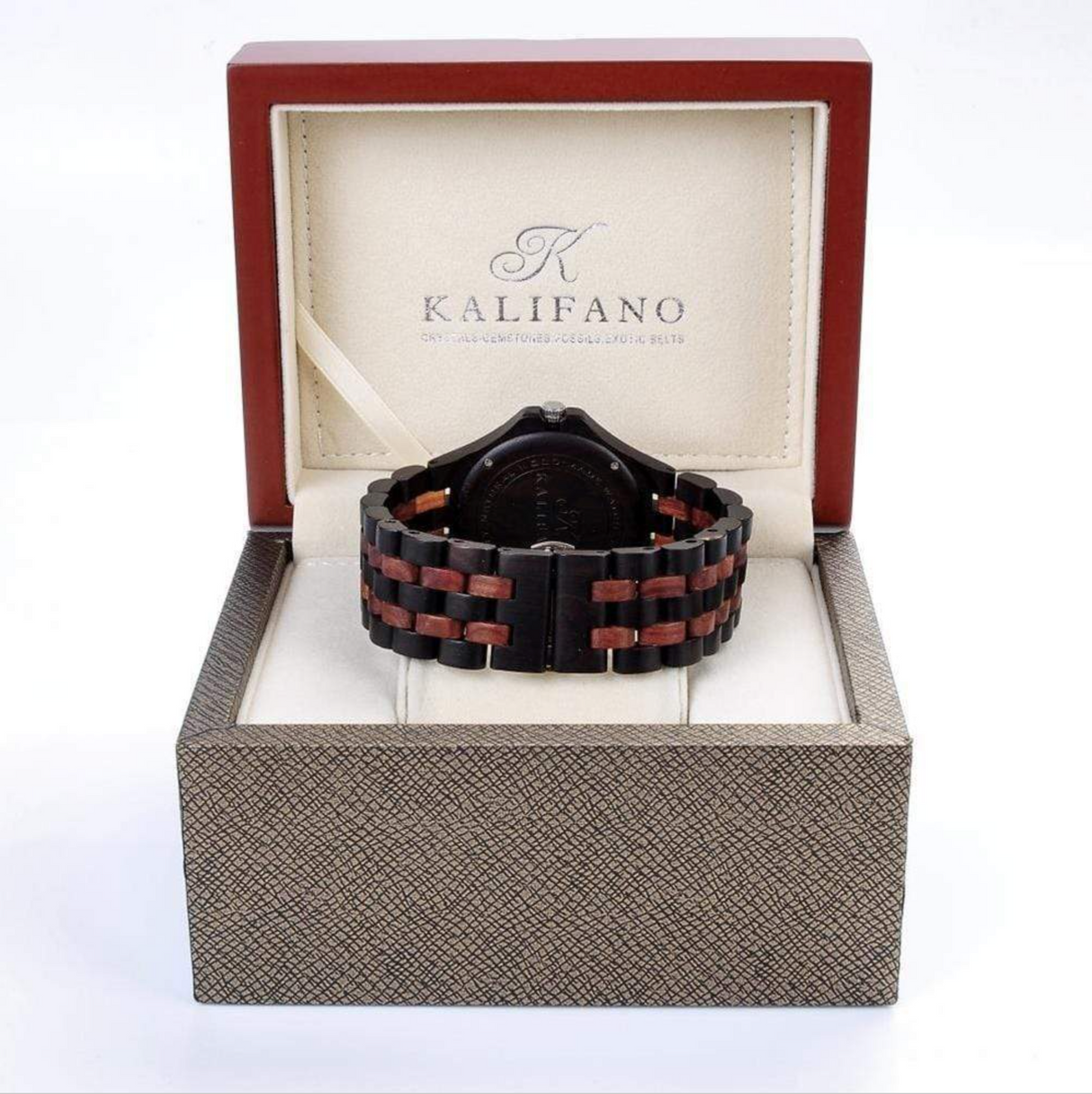 Explore Black & Red Wood Watch with Bamboo Box