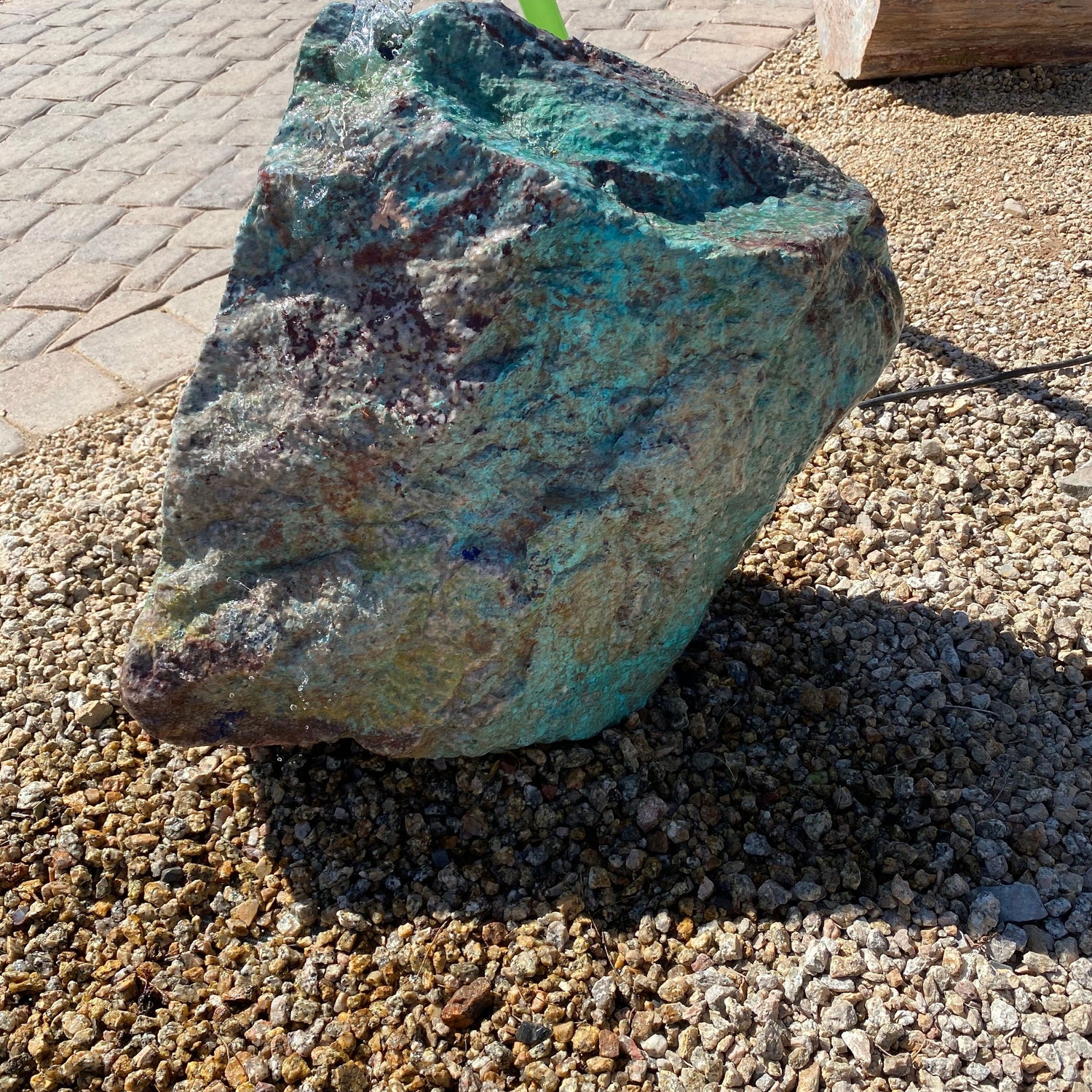 Morenci Chrysocolla Copper Ore Boulder Fountain