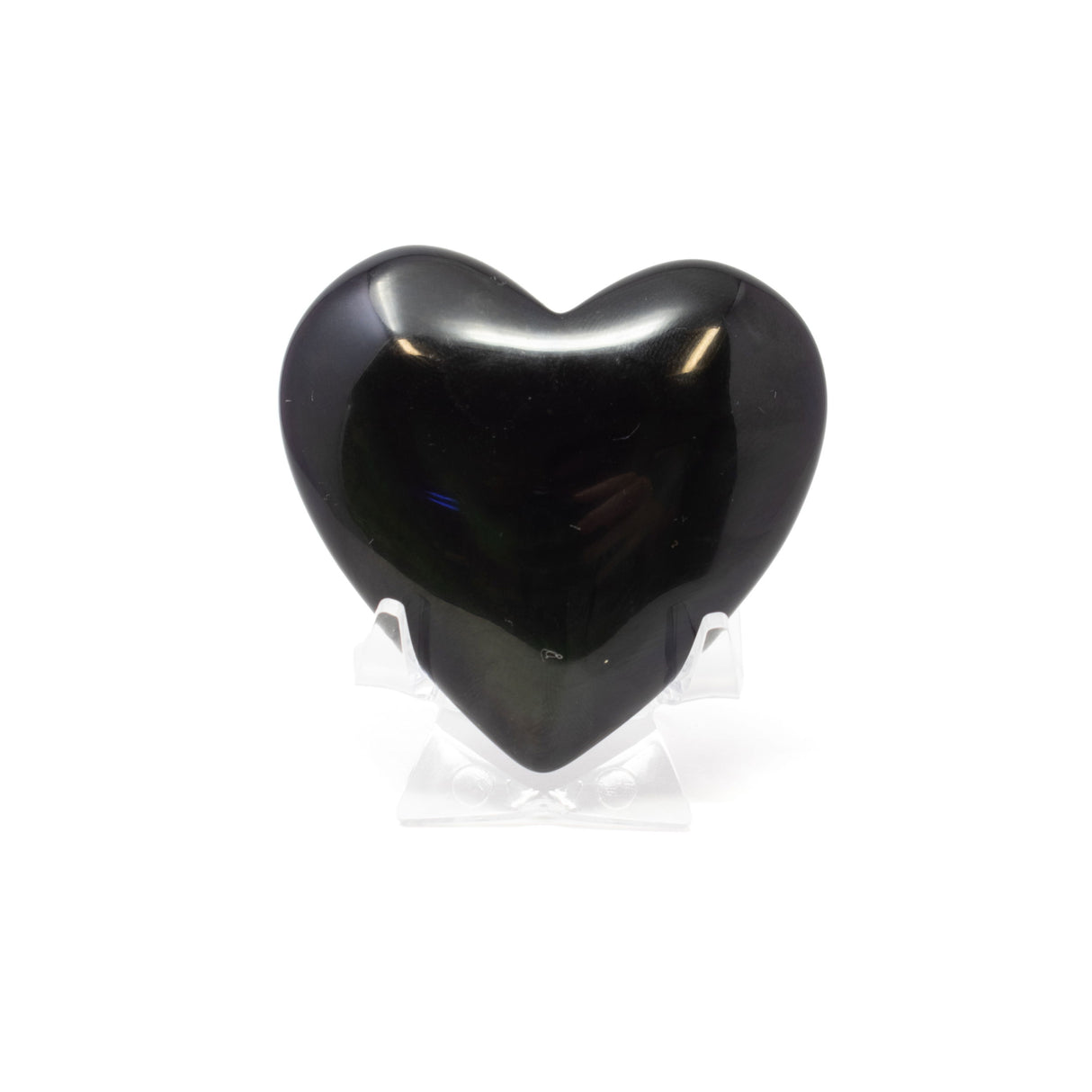 Rainbow Obsidian Heart on Lucite Stand