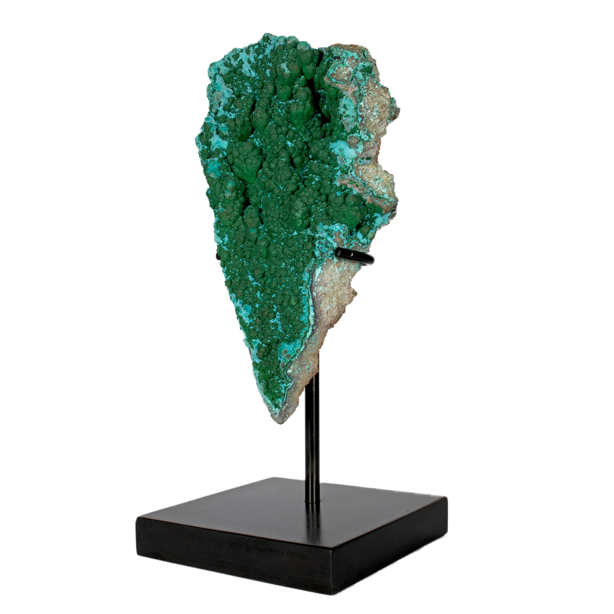 Chrysocolla Malachite Druze Specimen on Custom Stand