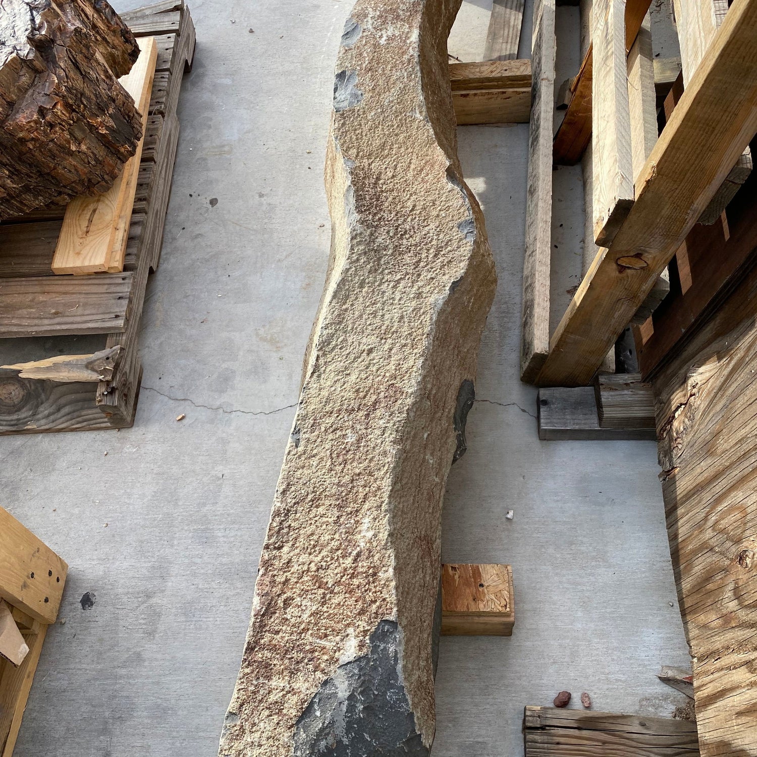 6' Red Bluff Basalt Column With Cut Base & Natural Top