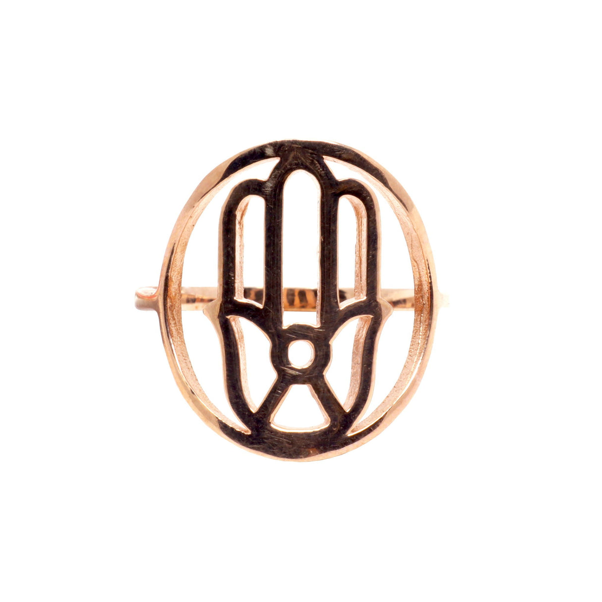 Silver Ring Size 7 Rose Gold Overlay Hand of Fatima