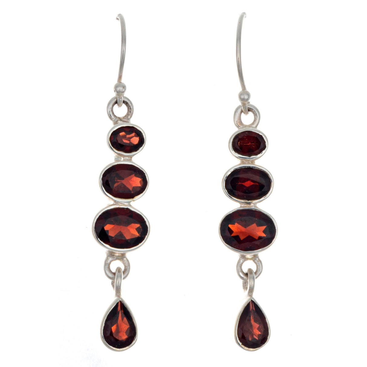 Garnet Faceted Set - Necklace & Dangle Earrings