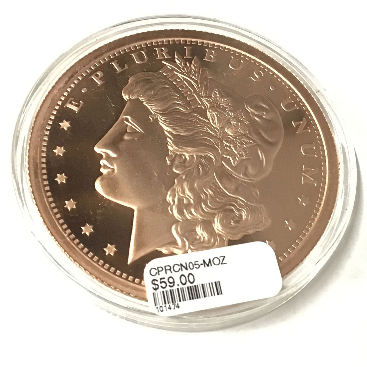 Pièce de monnaie en cuivre pur 999 Liberté 5oz avec profil de Liberté et aigle chauve au dos