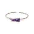 View of Charoite Twist Bracelet - Pennant Cabochon With Silver Bezel